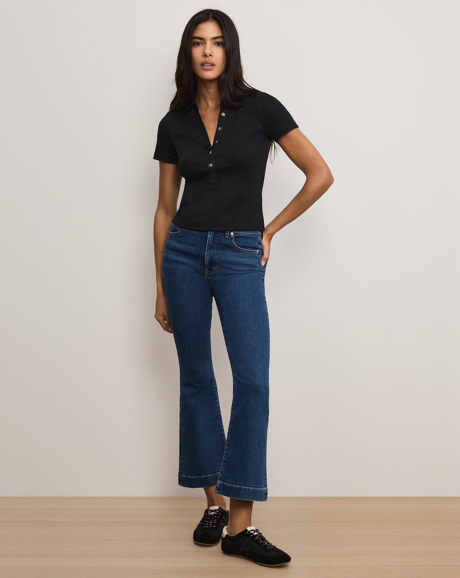 Carson Kick-Flare High-Rise Jean | Veronica Beard