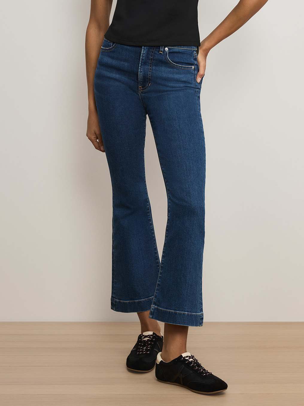 ★新品B1ARCHIVE SHIRRED KICKFLARE ギャザー加工デニム Carson Kick-Flare High-Rise Jean | Veronica Beard