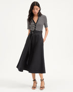Veronica Beard Delise Mixed Media Dress - White/Black
