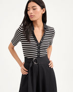 Veronica Beard Delise Mixed Media Dress - White/Black
