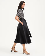 Veronica Beard Delise Mixed Media Dress - White/Black