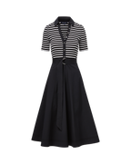 Veronica Beard Delise Mixed Media Dress White/Black