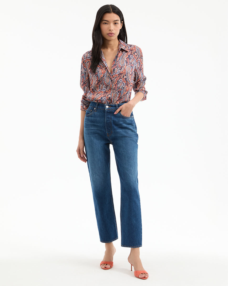 Amelia Silk Shirt in Paisley | Veronica Beard