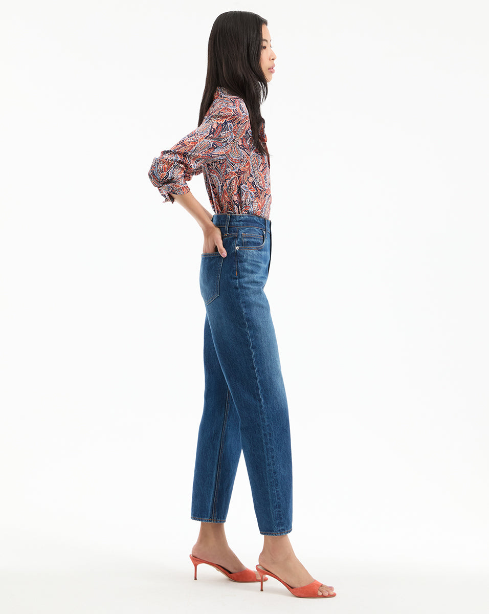 Veronica Beard Daniela Straight-Leg Jean - Bright Blue