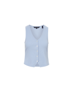 Veronica Beard Hoorne Button-Down Tank Top - Bluebell