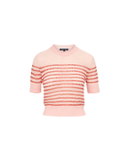 Veronica Beard Declan Short Sleeve Pullover Pink Shell/Persimmon