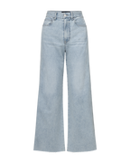 Veronica Beard Taylor Cropped Wide-Leg Jean - Pale Stone