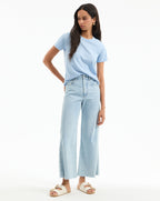 Veronica Beard Carla Cotton Crewneck T-Shirt - Bluebell