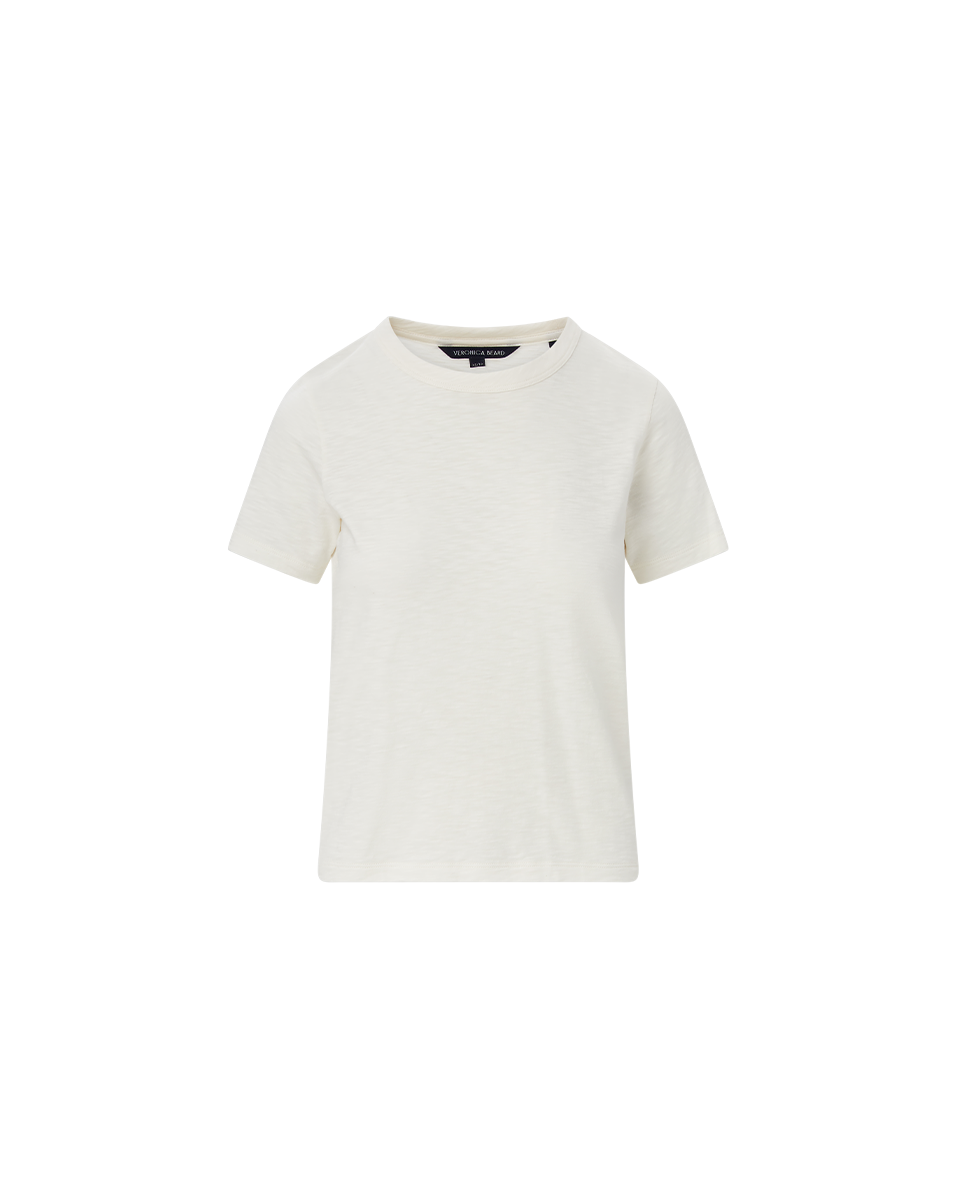 Carla Crewneck T-Shirt in White | Veronica Beard