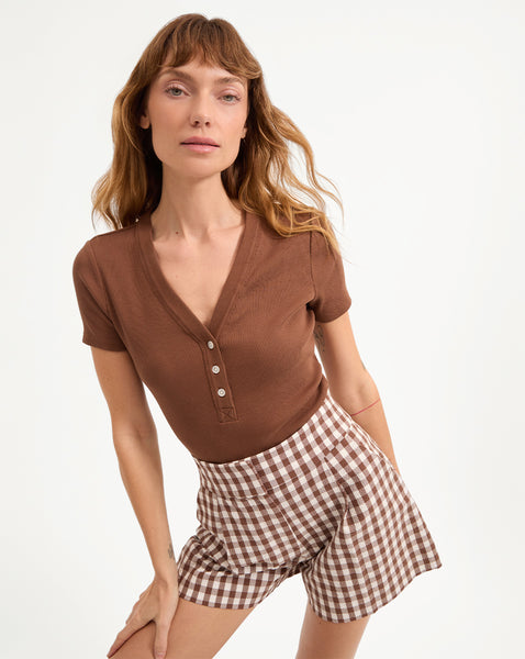 Dekalb Short-Sleeve Top in Light Chicory | Veronica Beard