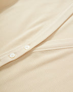 Veronica Beard Dekalb Ribbed Henley T-Shirt - Limestone