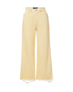 Veronica Beard Taylor Cropped Wide-Leg Jean - Chamomile