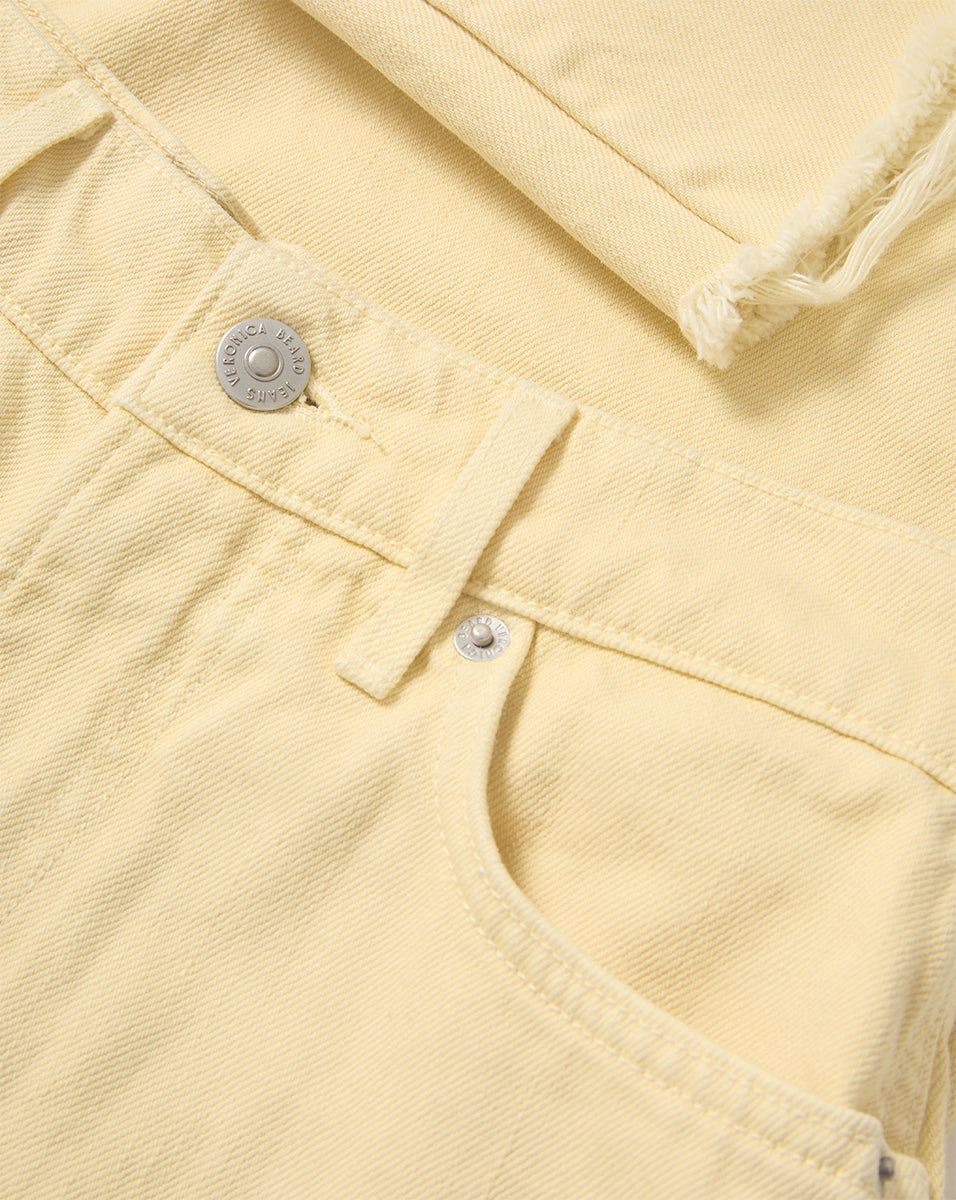 Taylor Cropped Wide-Leg Jean in Yellow Chamomile | Veronica Beard
