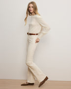 Veronica Beard Nelia Cashmere Pullover | Button Accent - Ivory
