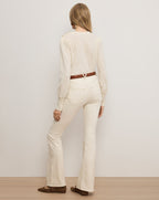 Veronica Beard Nelia Cashmere Pullover | Button Accent - Ivory