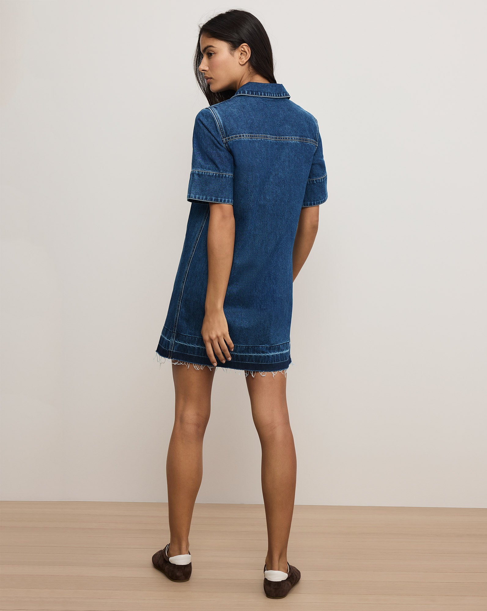 Felice Denim Mini Dress in Stoned Bright Blue | Veronica Beard