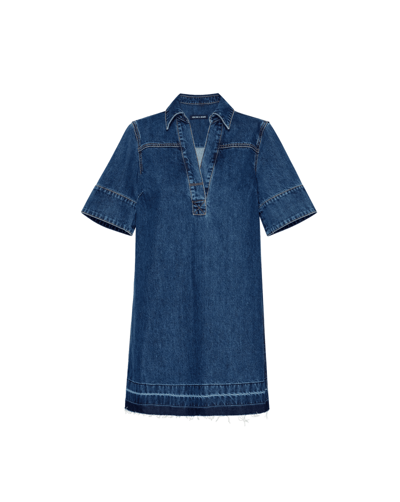 Kenwood Mixed-Media Mini Dress in Light Heather Grey | Veronica Beard