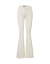 Veronica Beard Cream flare jean with high-rise denim silhouette.