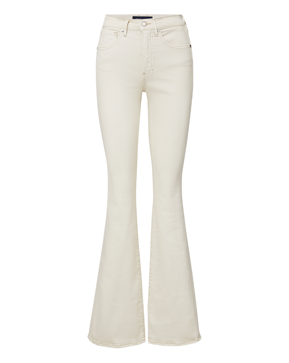 Veronica Beard Beverly Skinny-Flare Jean - Ecru