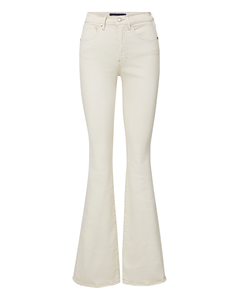 Crosbie Patch-Pocket Slim Wide-Leg Jean in White | Veronica Beard