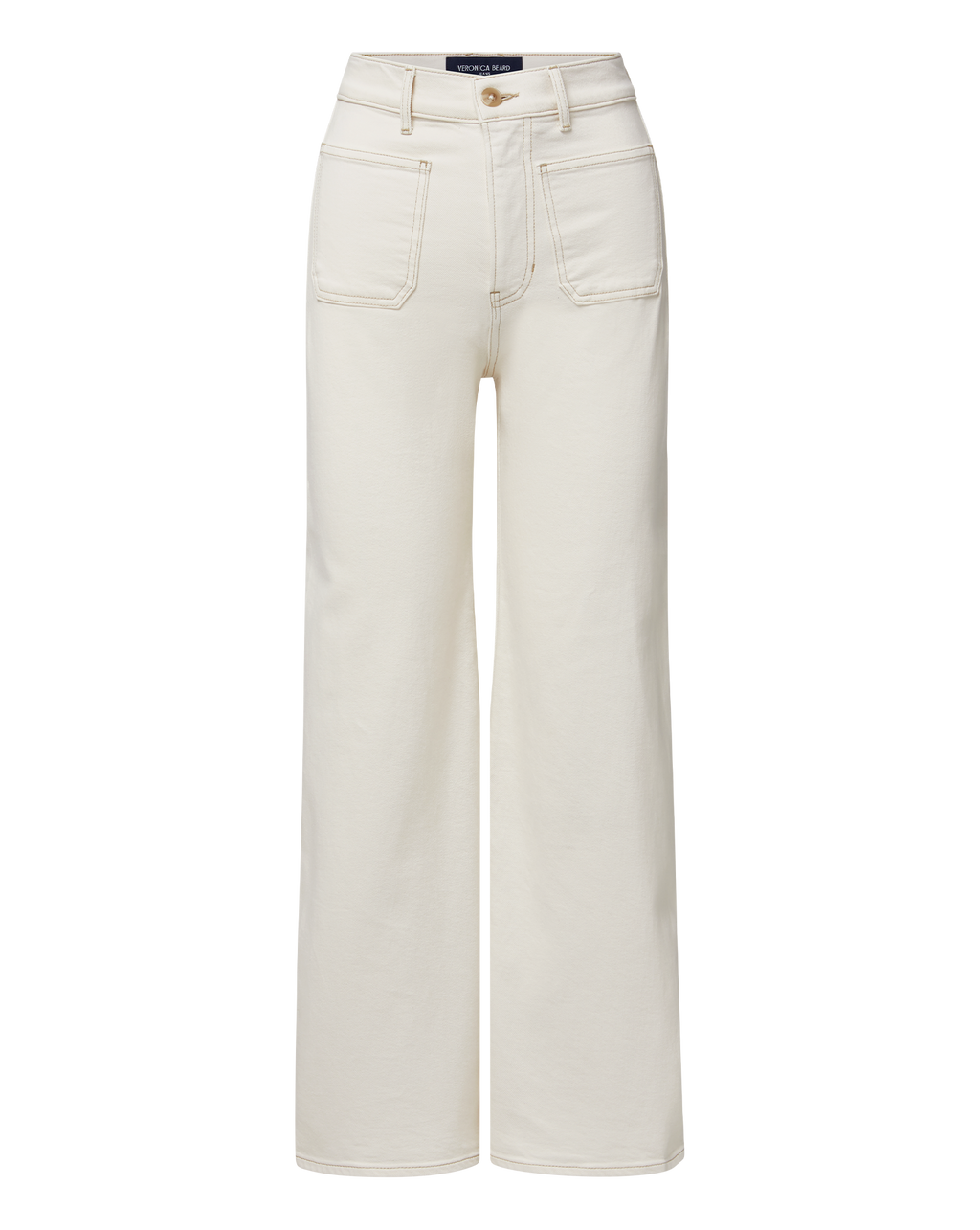 Veronica Beard Grant Wide-Leg Jean - Ecru