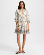 Veronica Beard Belissa Paisley Mini Dress - Dove White Multi