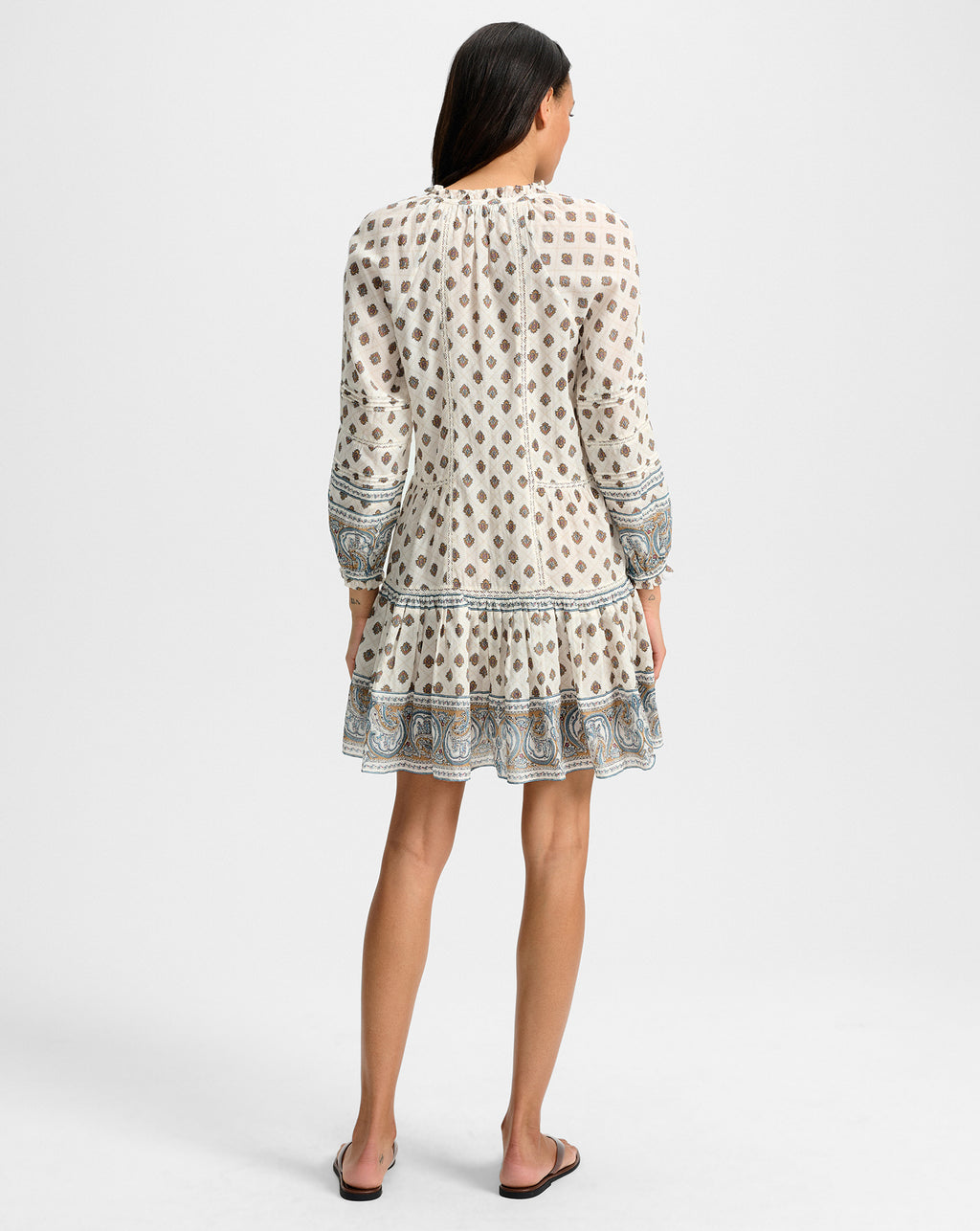 Veronica Beard Belissa Paisley Mini Dress - Dove White Multi