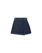 Veronica Beard Winslet Denim Skort - Indigo Rinse