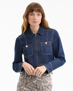 Veronica Beard Patty Cropped Denim Jacket - Indigo Rinse