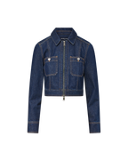 Veronica Beard Patty Cropped Denim Jacket Indigo Rinse