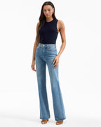 Veronica Beard Crosbie Slim Wide-Leg Jean - Ripple Haze
