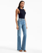 Veronica Beard Crosbie Slim Wide-Leg Jean - Ripple Haze
