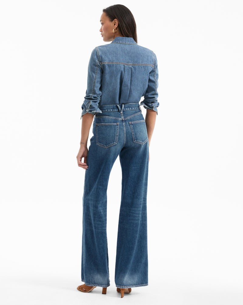 Veronica Beard Kasey Wide-Leg Jean - City Stroll