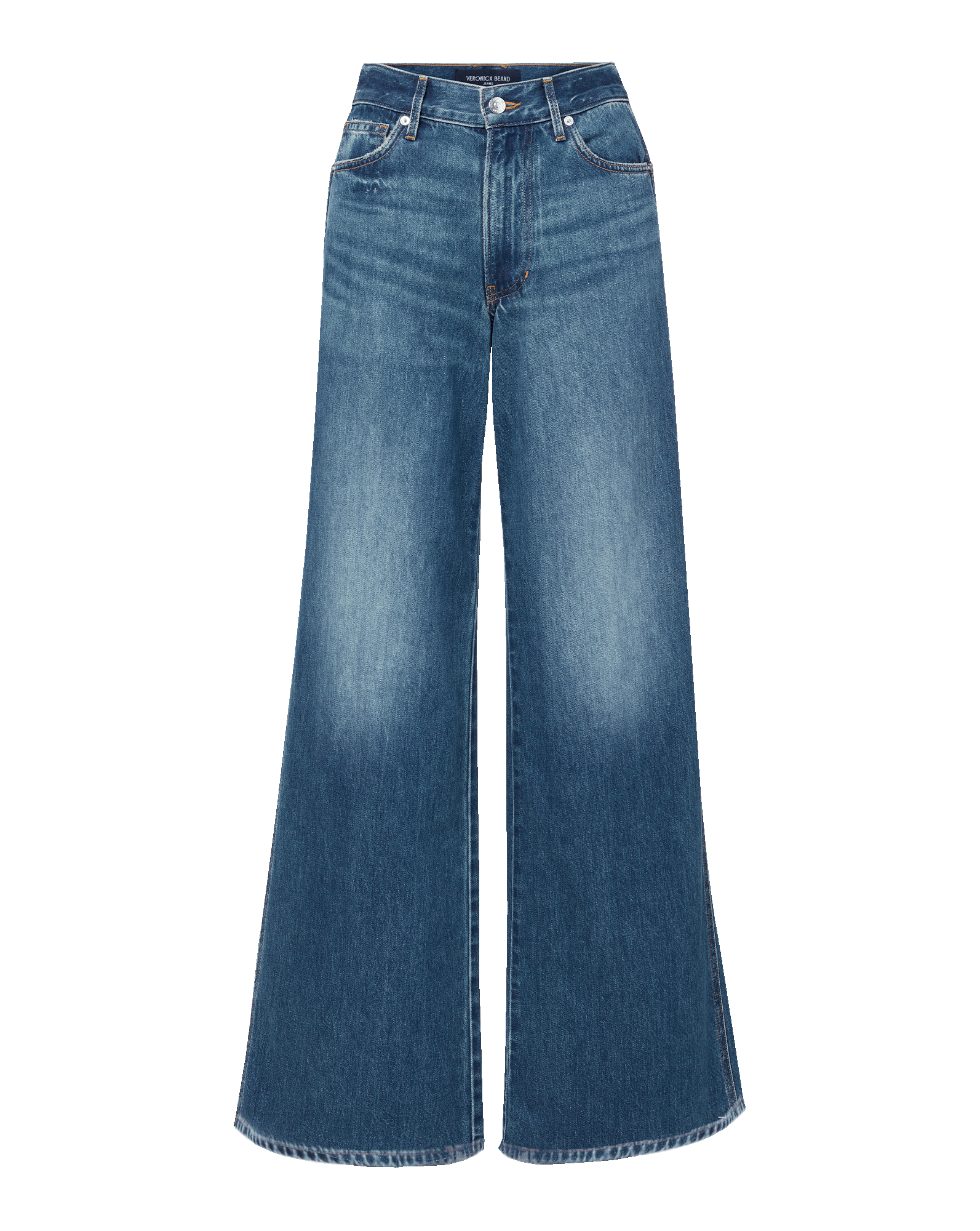 Kasey Mid Rise Wide-Leg Jean in Blue Wash | Veronica Beard
