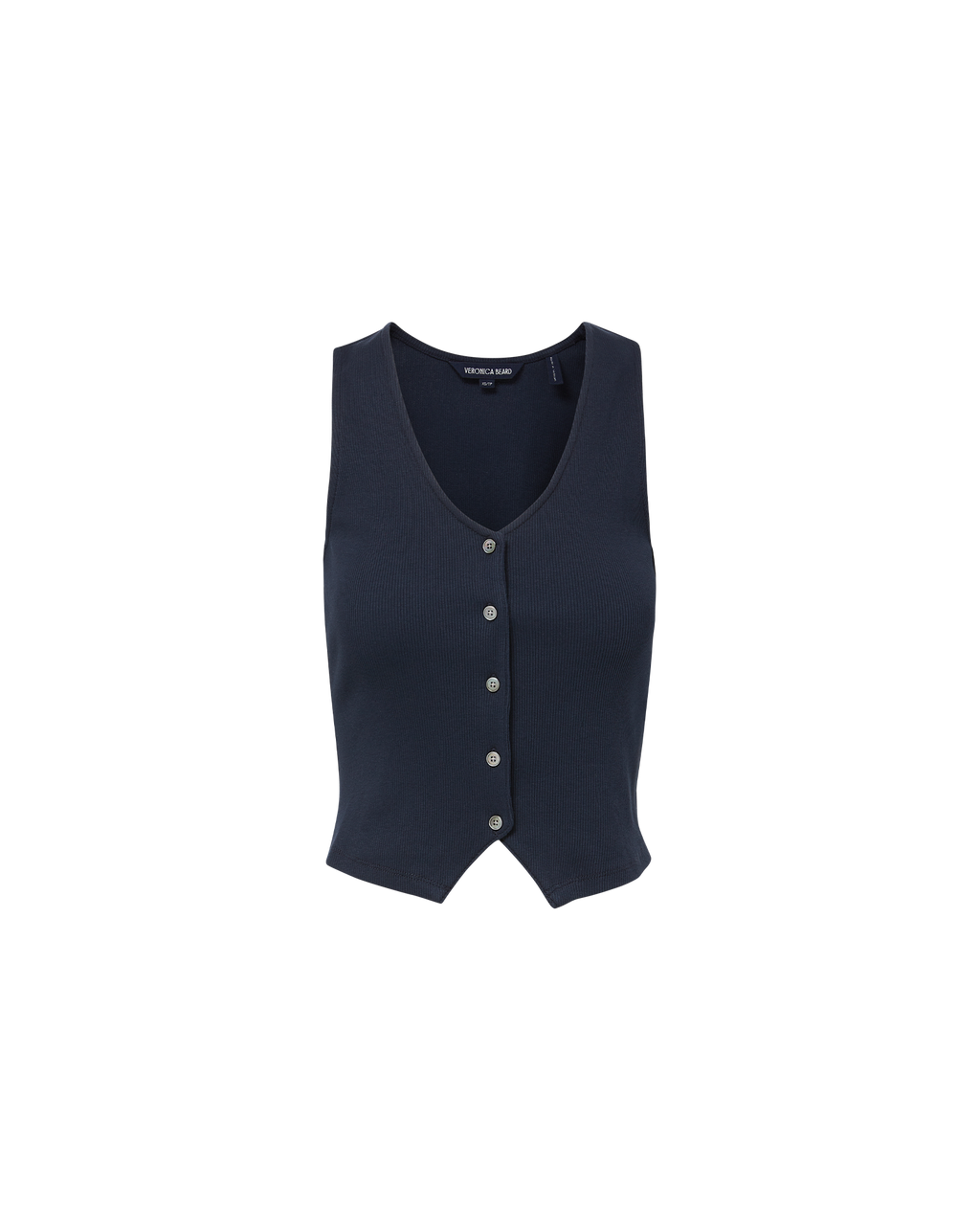 Veronica Beard Hoorne Button-Down Tank Top - Navy