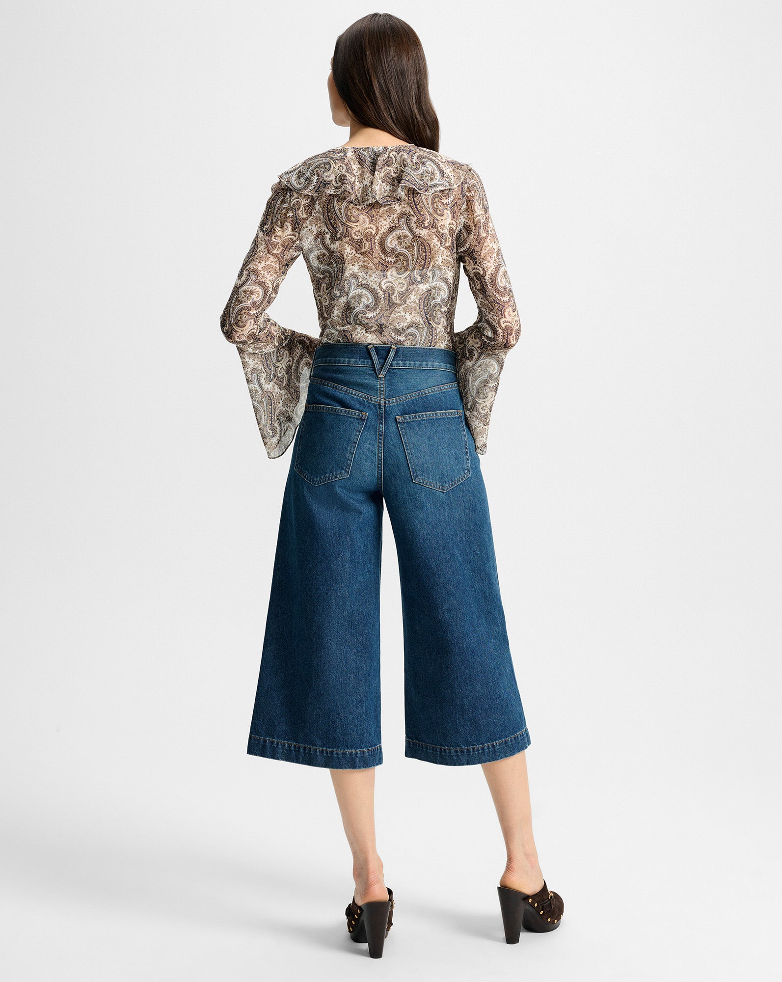 Marlowe Denim Culotte in Blue Denim | Veronica Beard