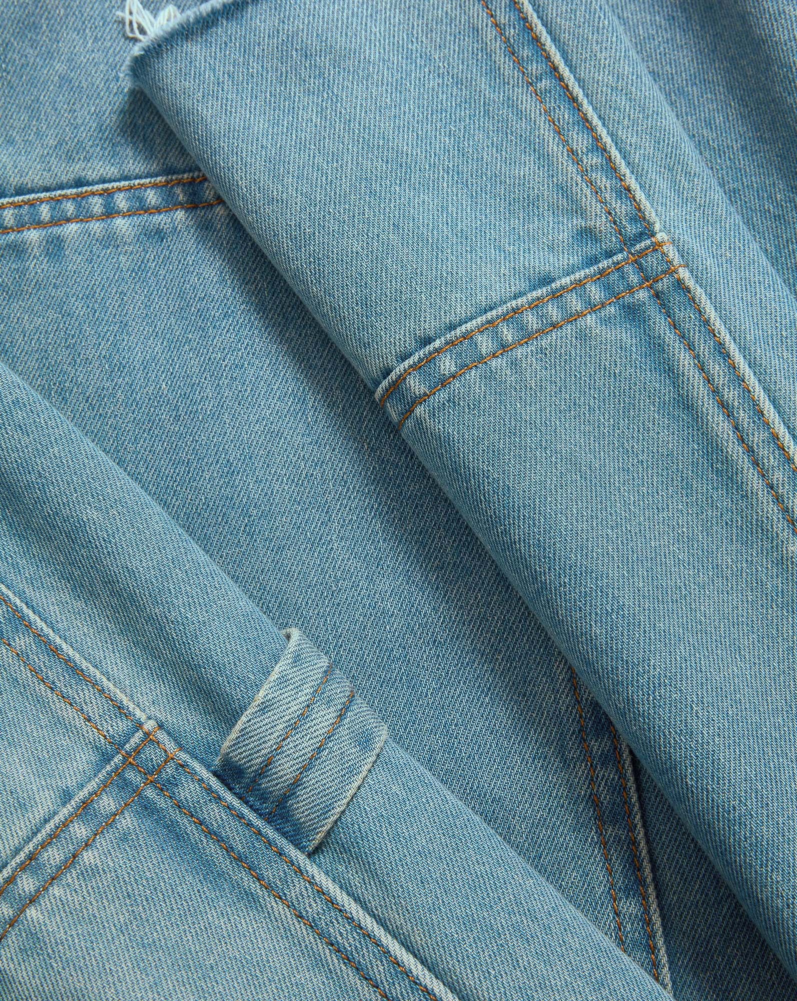 Taylor Wide-Leg Jean with Chaps in Blue Denim | Veronica Beard