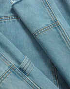 Veronica Beard Taylor Wide-Leg Jean with Chaps - Blue Glare