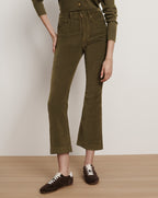 Veronica Beard Carson Corduroy Kick-Flare Pant - Cypress