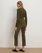 Veronica Beard Carson Corduroy Kick-Flare Pant - Cypress