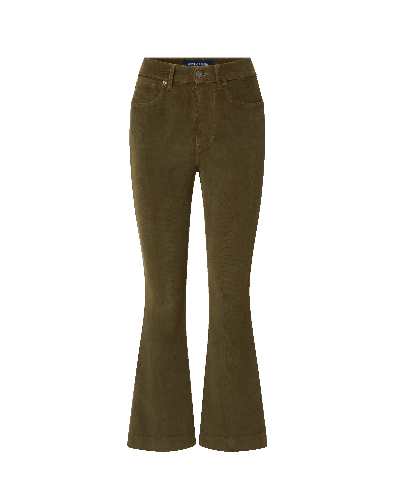 Veronica Beard Carson Corduroy Kick-Flare Pant - Cypress