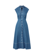 Veronica Beard Honora Denim Midi Shirtdress - Serendipity