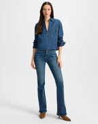Veronica Beard Khai Denim Blouse - Bright Blue