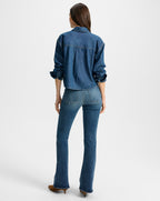 Veronica Beard Khai Denim Blouse - Bright Blue