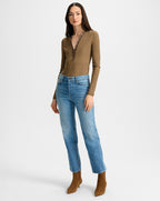 Veronica Beard Leah Straight-Leg Jean - Lakeshore Blush