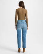 Veronica Beard Leah Straight-Leg Jean - Lakeshore Blush