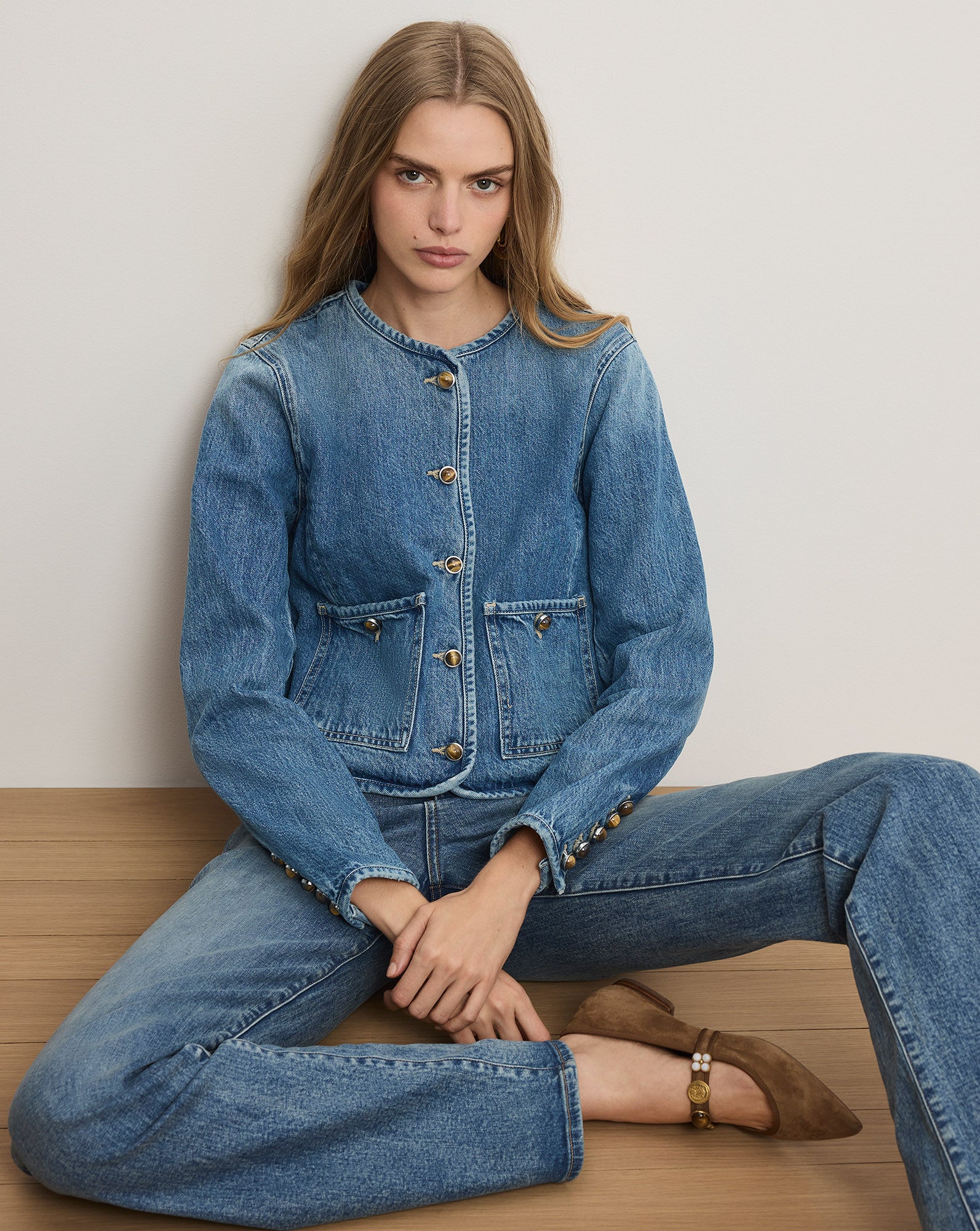 Veronica Beard Andrea Denim Jacket - French Kiss