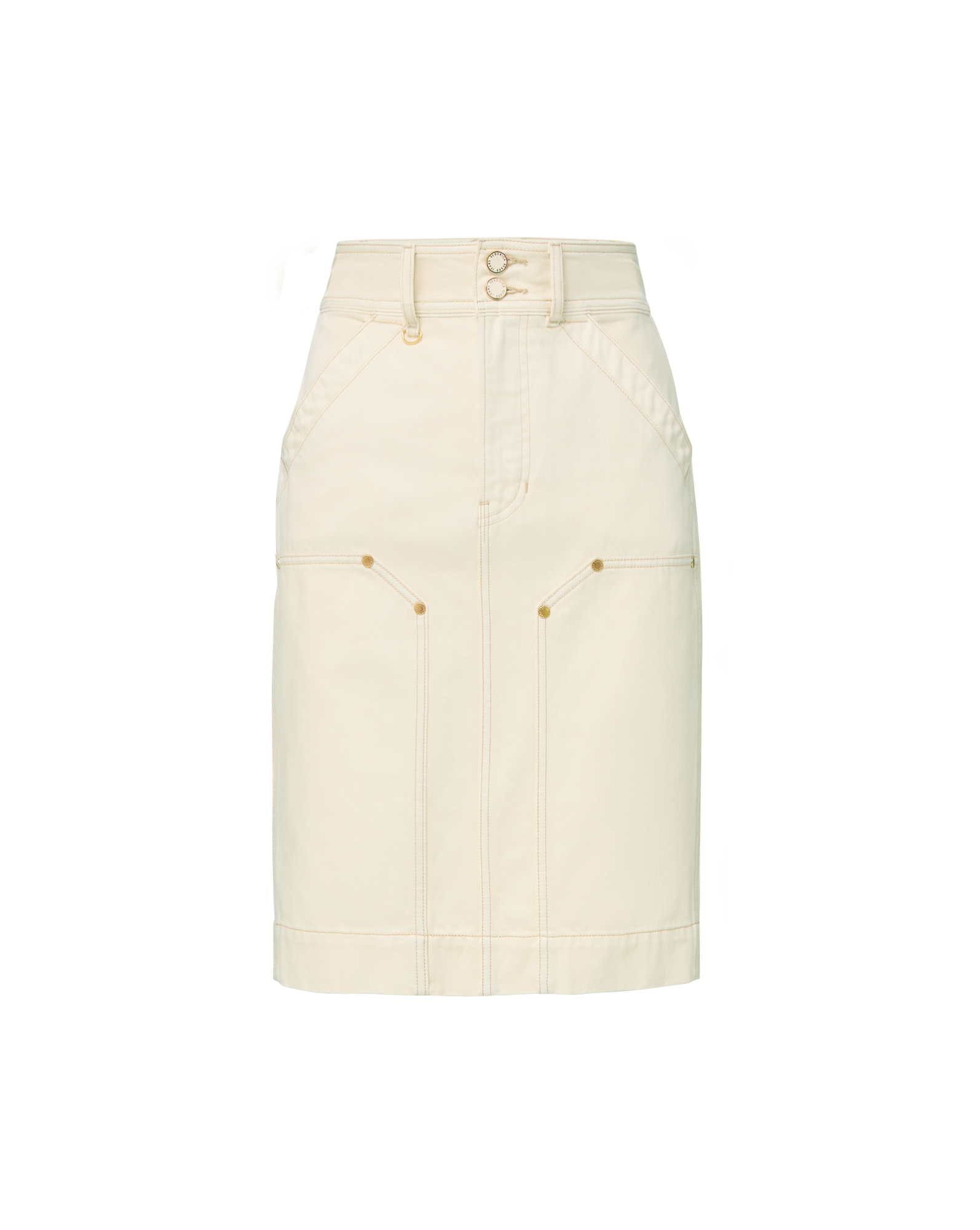 Veronica Beard Rian Denim Midi Skirt - Ecru