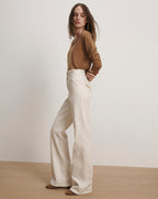 Veronica Beard Crosbie Slim Wide-Leg Jean - Ecru