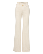 Veronica Beard Crosbie Slim Wide-Leg Jean - Ecru